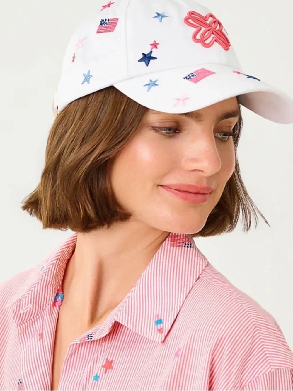 🎉NWT Lilly Pulitzer Embroidered 250th Celebration Baseball Hat. JUST RELEASED 🧢